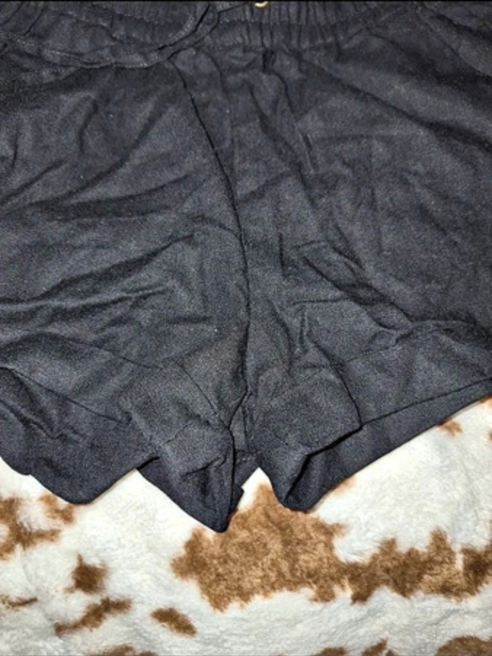 Love Tree Linen Blend Black Shorts Size S